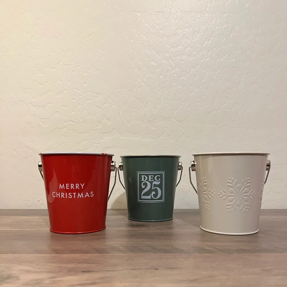 Target Bullseyes Playground Mini Tin Christmas Pails Set of 3